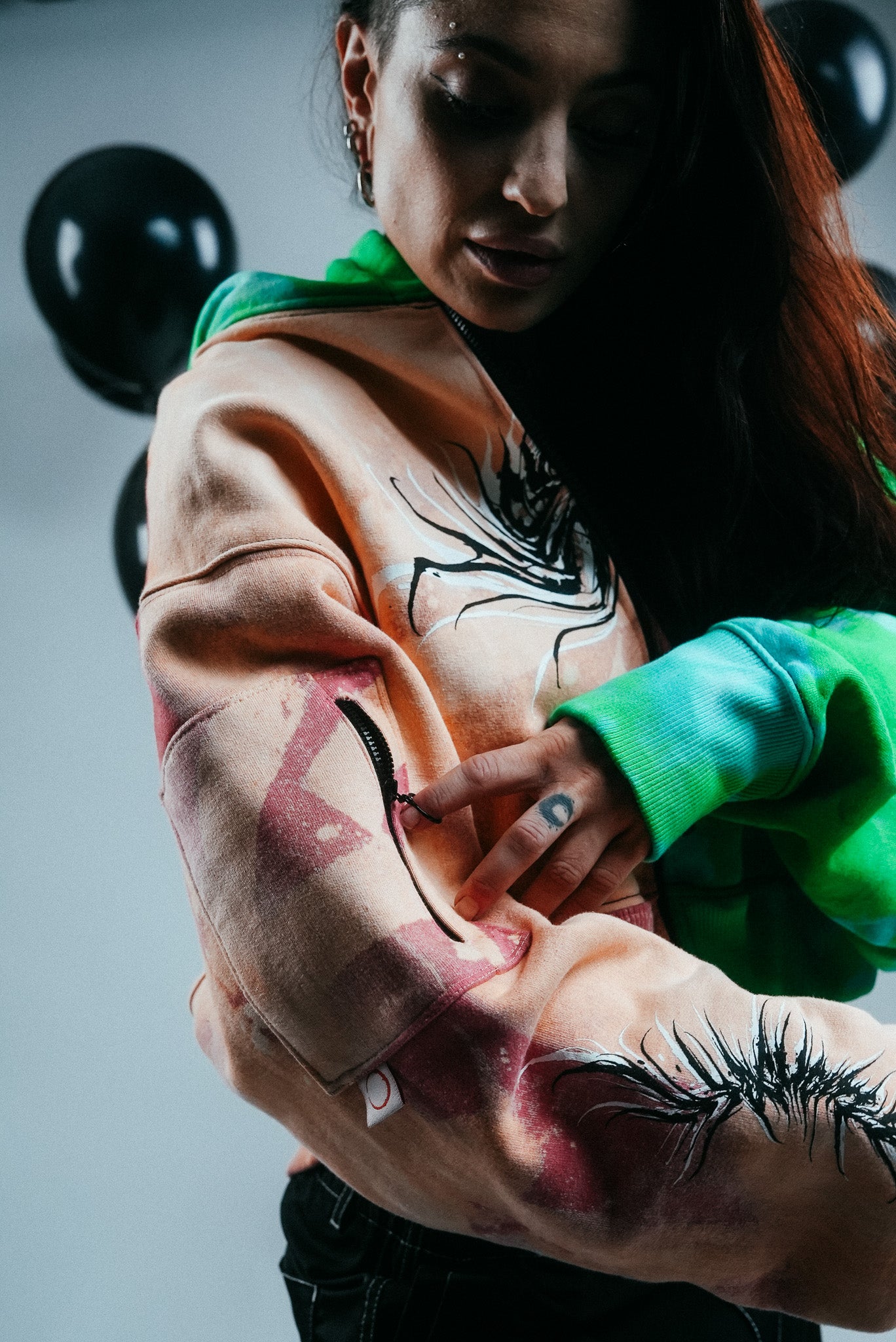 Mi Parti - Sleeve Pocket Crop Jacket