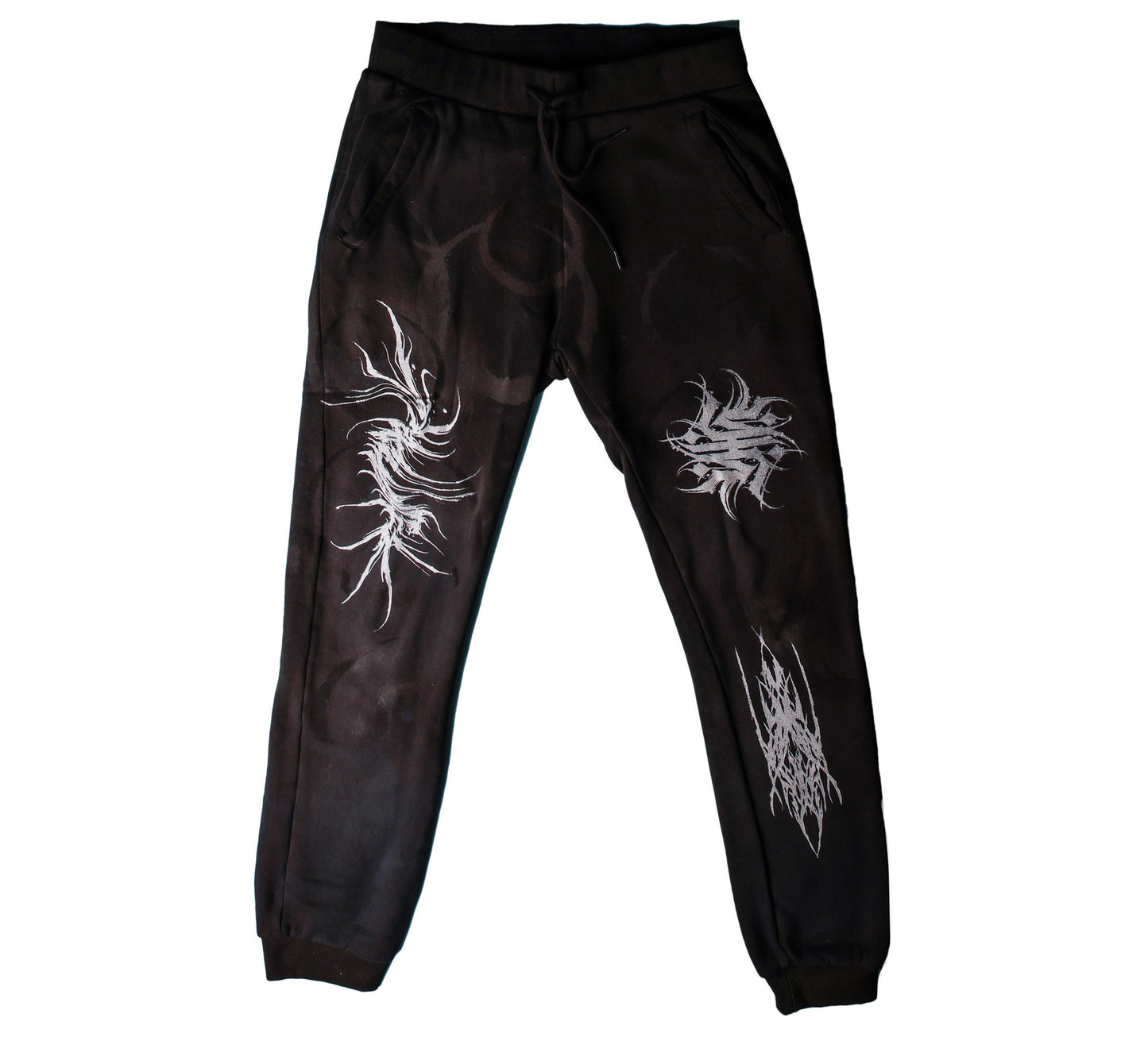 BLACK DARK BLEACH SWEATPANTS