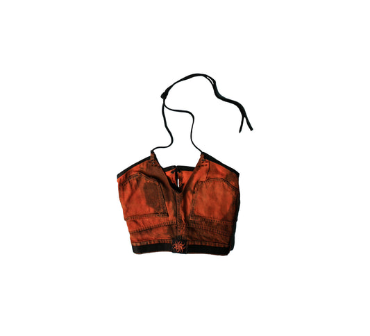 Orange bleached corset