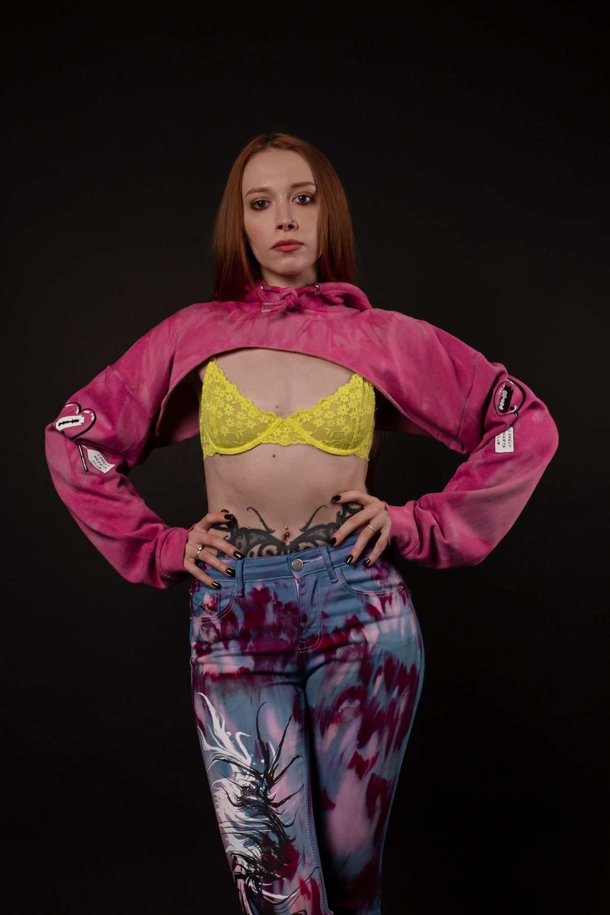 'LONELY HEART' CLUB SUPER CROP HOODIE