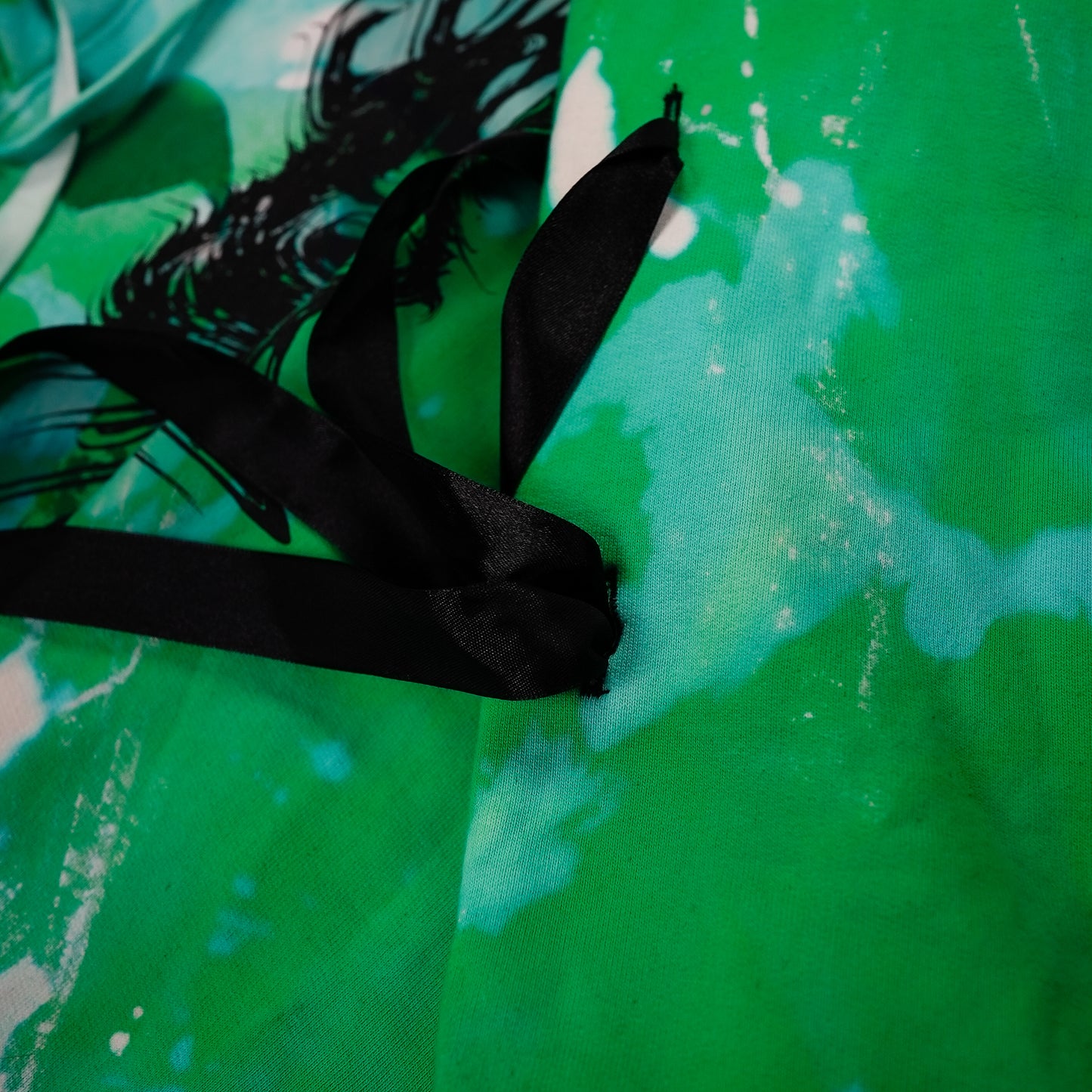 GREEN ACID CROP HOODIE by Mademoiselle Opossum