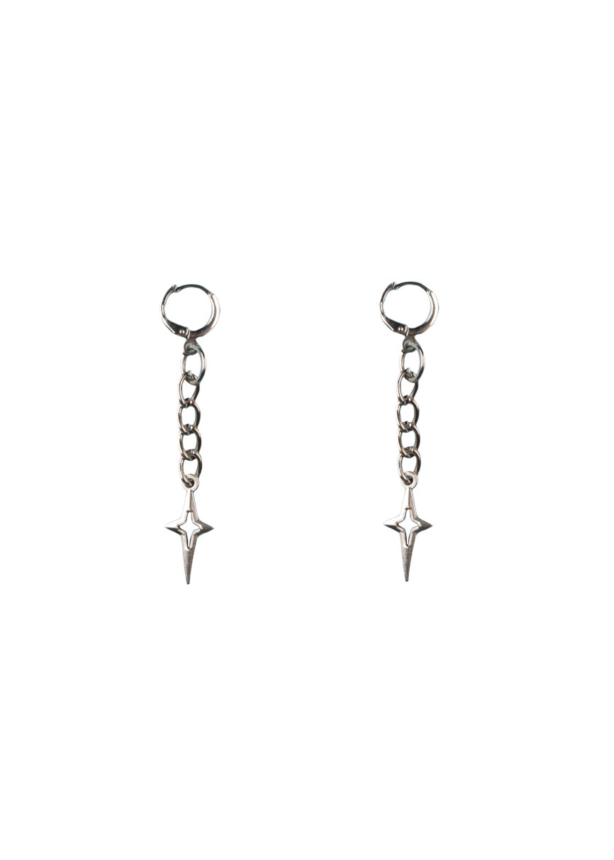 Star Charm Hoop Earrings