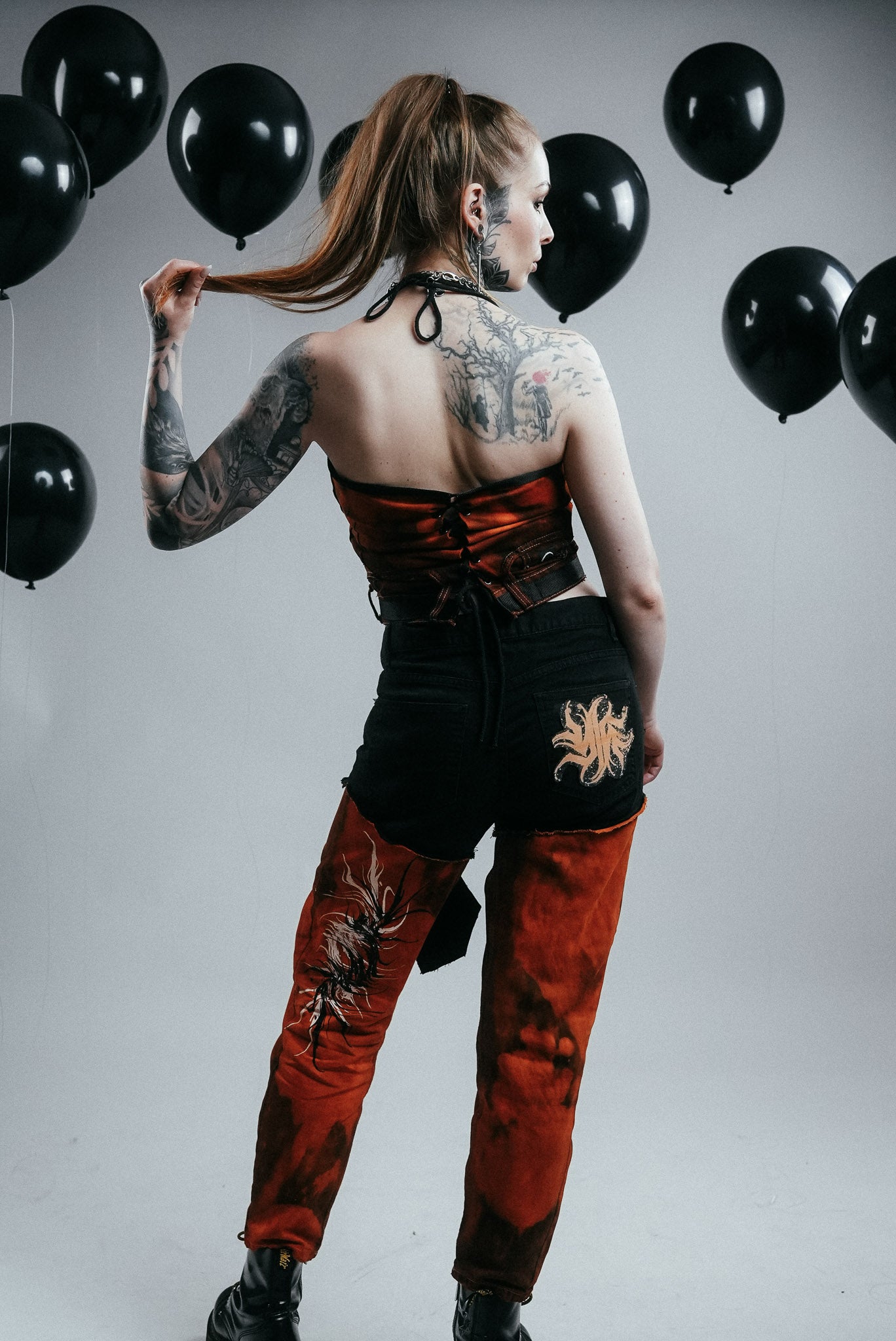 Orange bleached corset