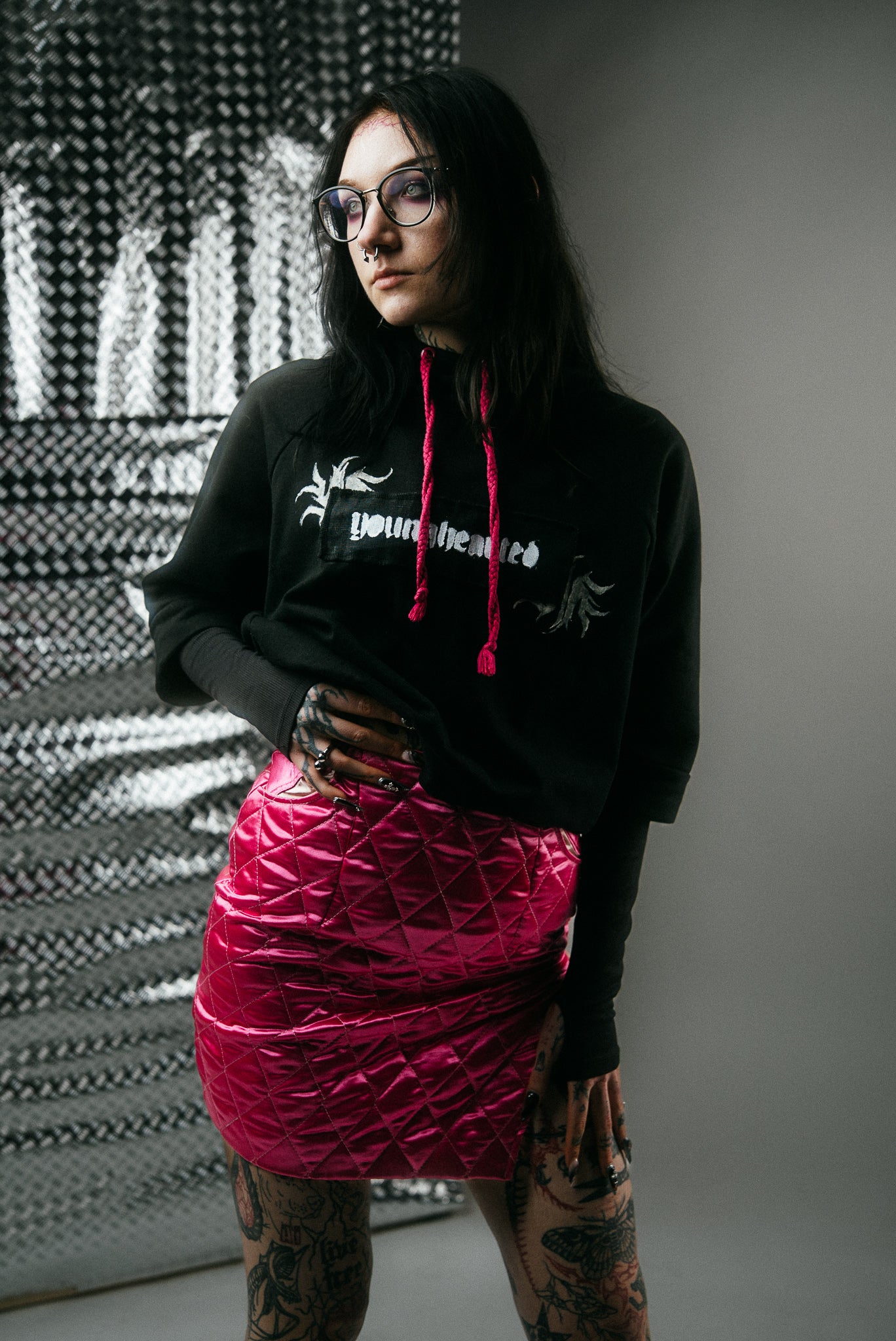 Pink quilted skirt