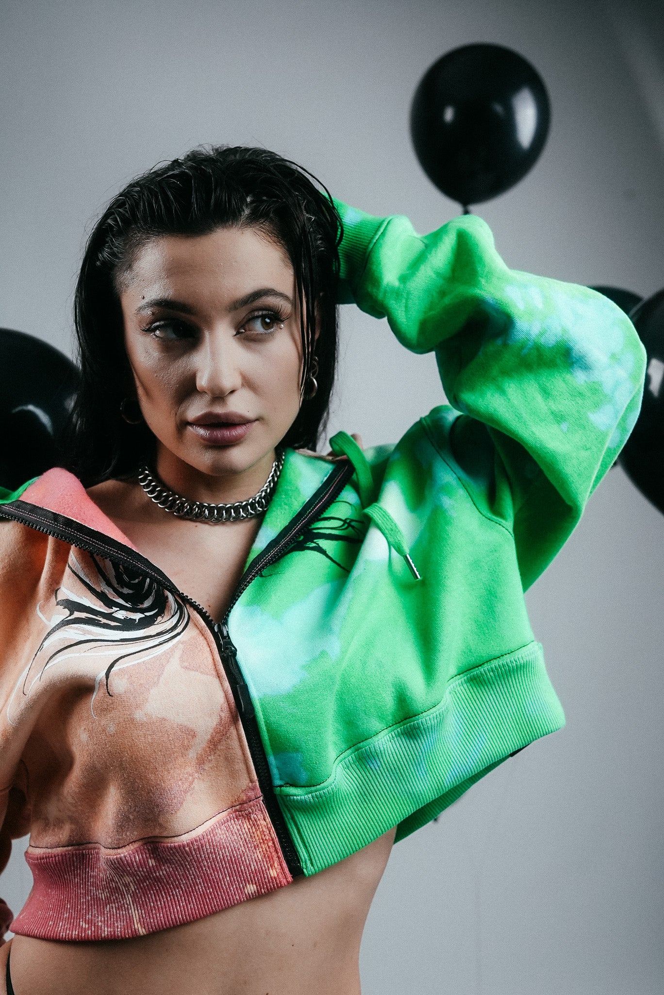 Mi Parti - Sleeve Pocket Crop Jacket