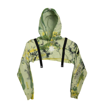 Jungle Glitch Cropped Hoodie