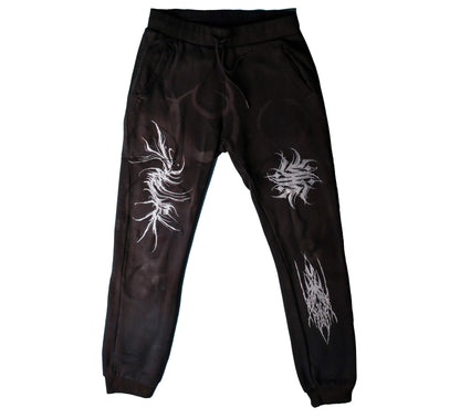 BLACK DARK BLEACH SWEATPANTS