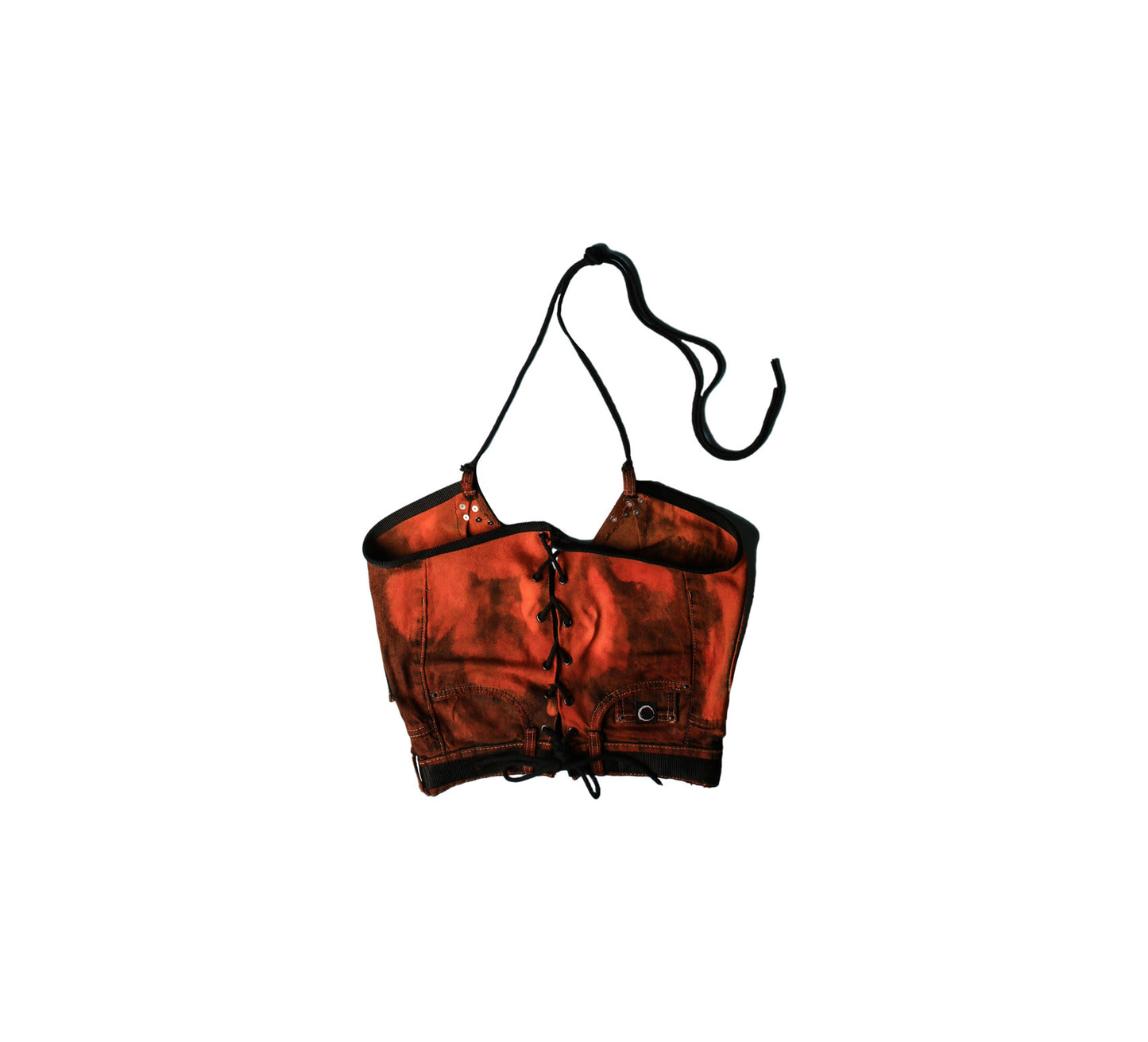 Orange bleached corset