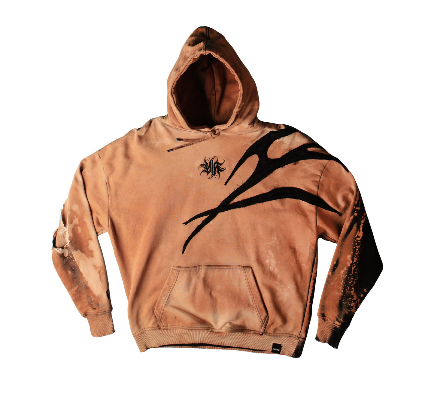 Crossed shoulder hoodie