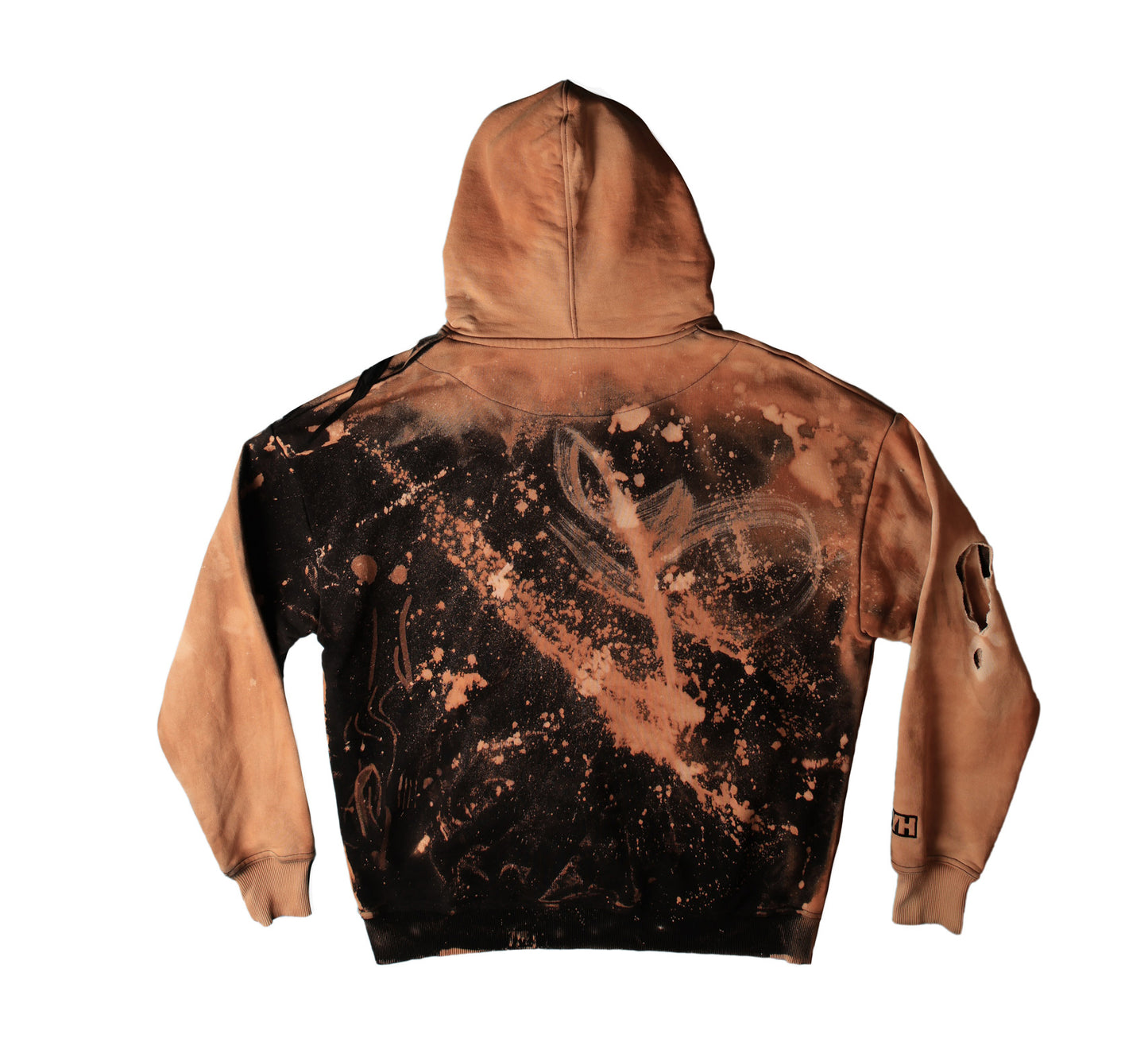 Crossed shoulder hoodie