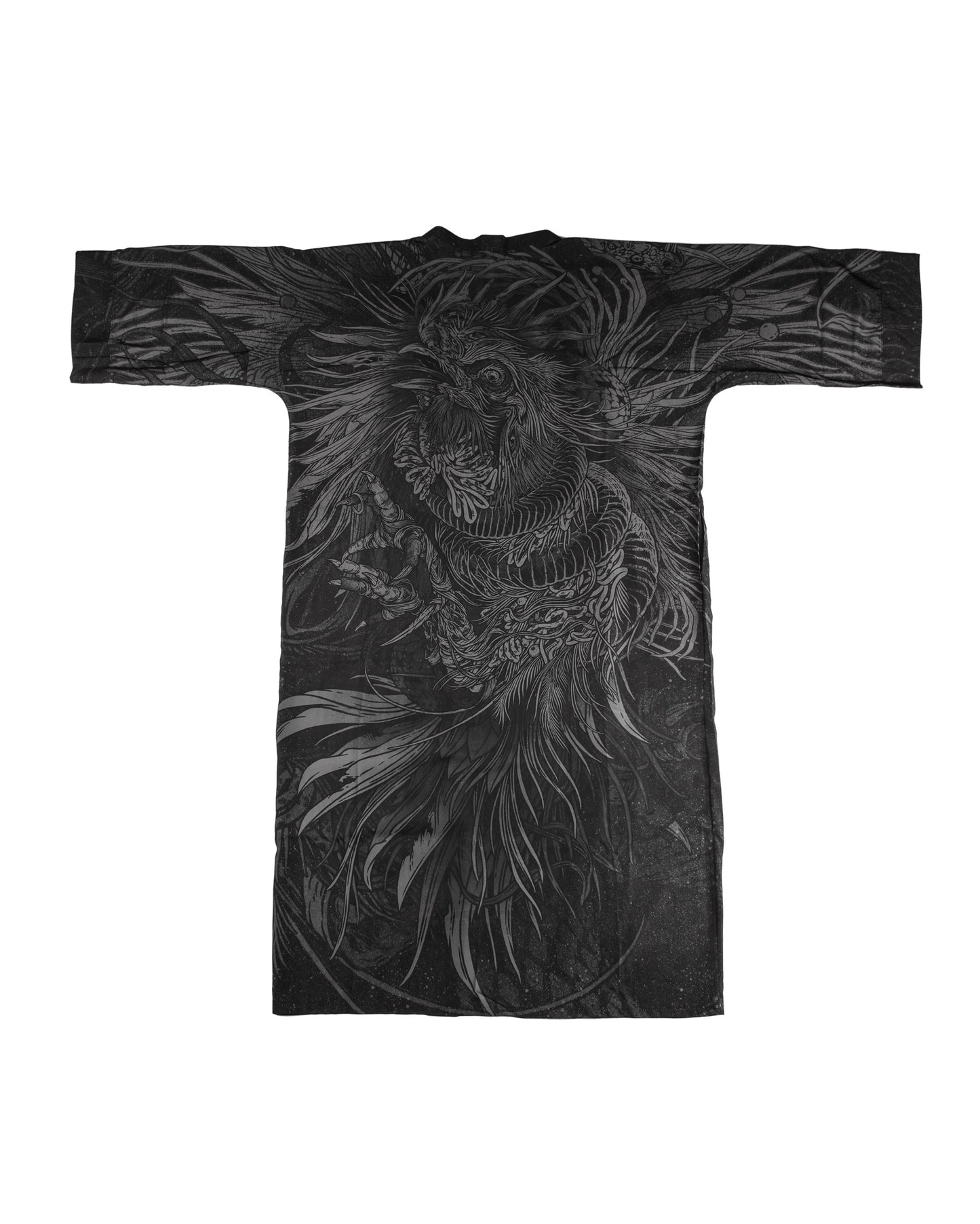 KUSEN BLACK EXTRA LONG KIMONO