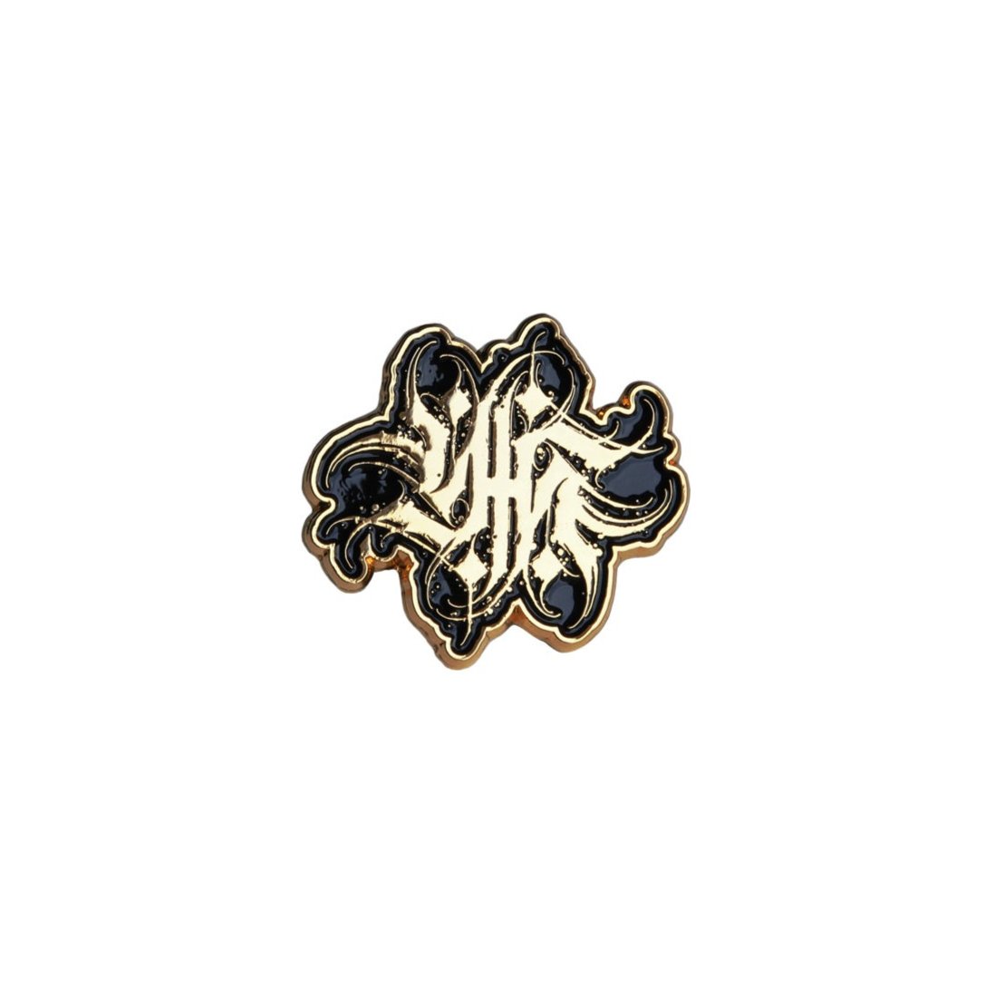 Younghearted Ambigram Pin – Black and Gold