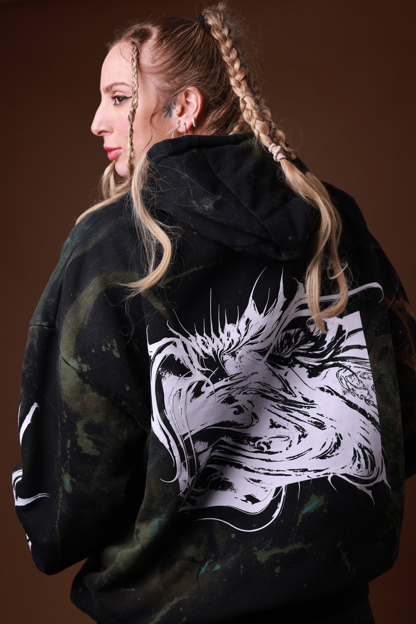 Custom Bleached YUMA Hoodie by @kirsten.tattoo