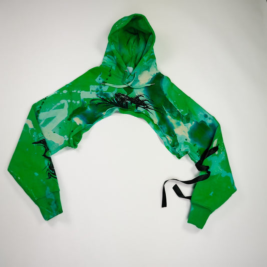 GREEN ACID CROP HOODIE by Mademoiselle Opossum