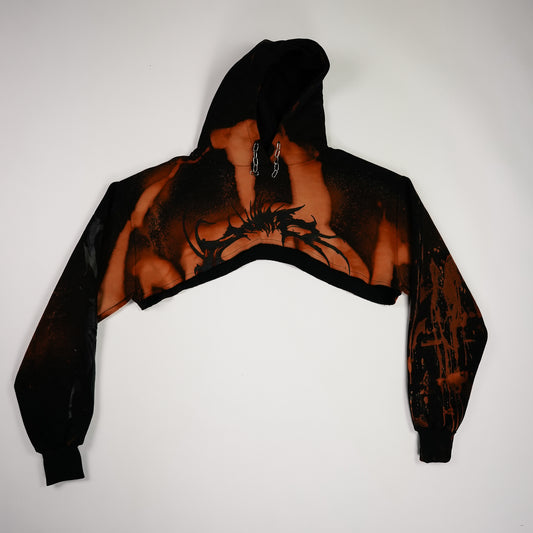 CROP HOODIE WITH CHAINS by Mademoiselle Opossum