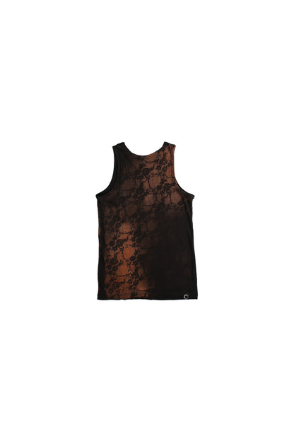 Lace-Bleached Cotton Tank Top