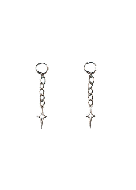 Star Charm Hoop Earrings