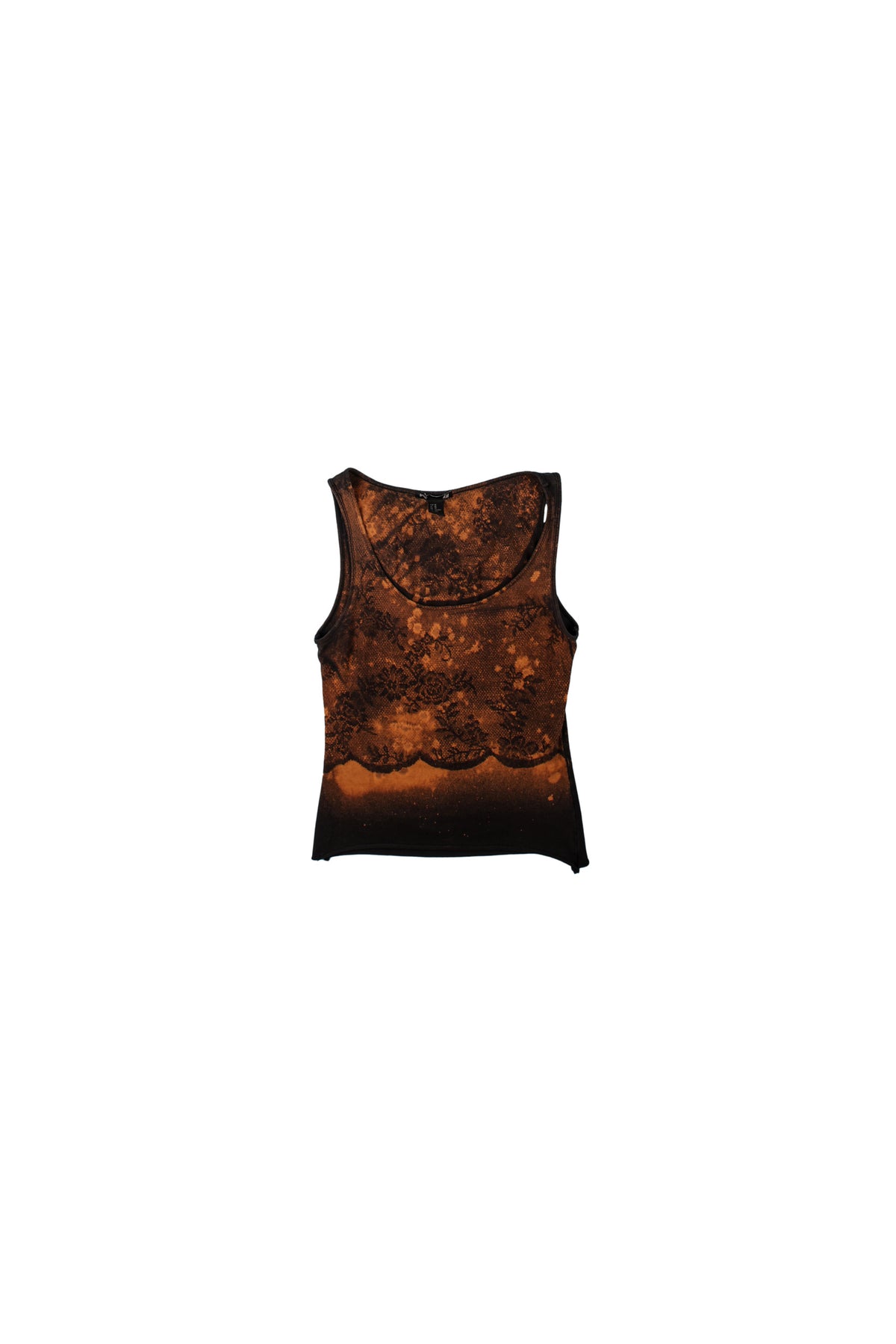 Lace Print Bleached Tank Top