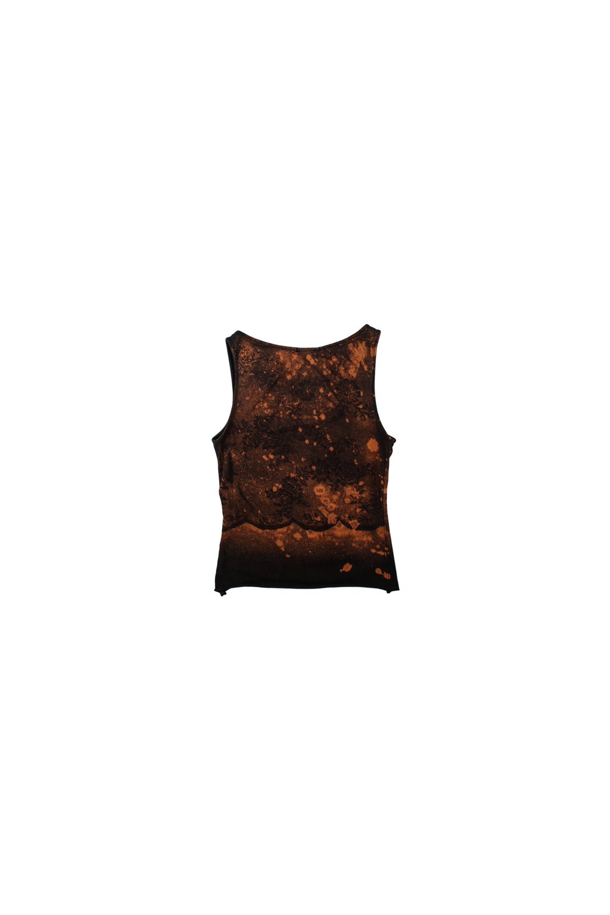 Lace Print Bleached Tank Top