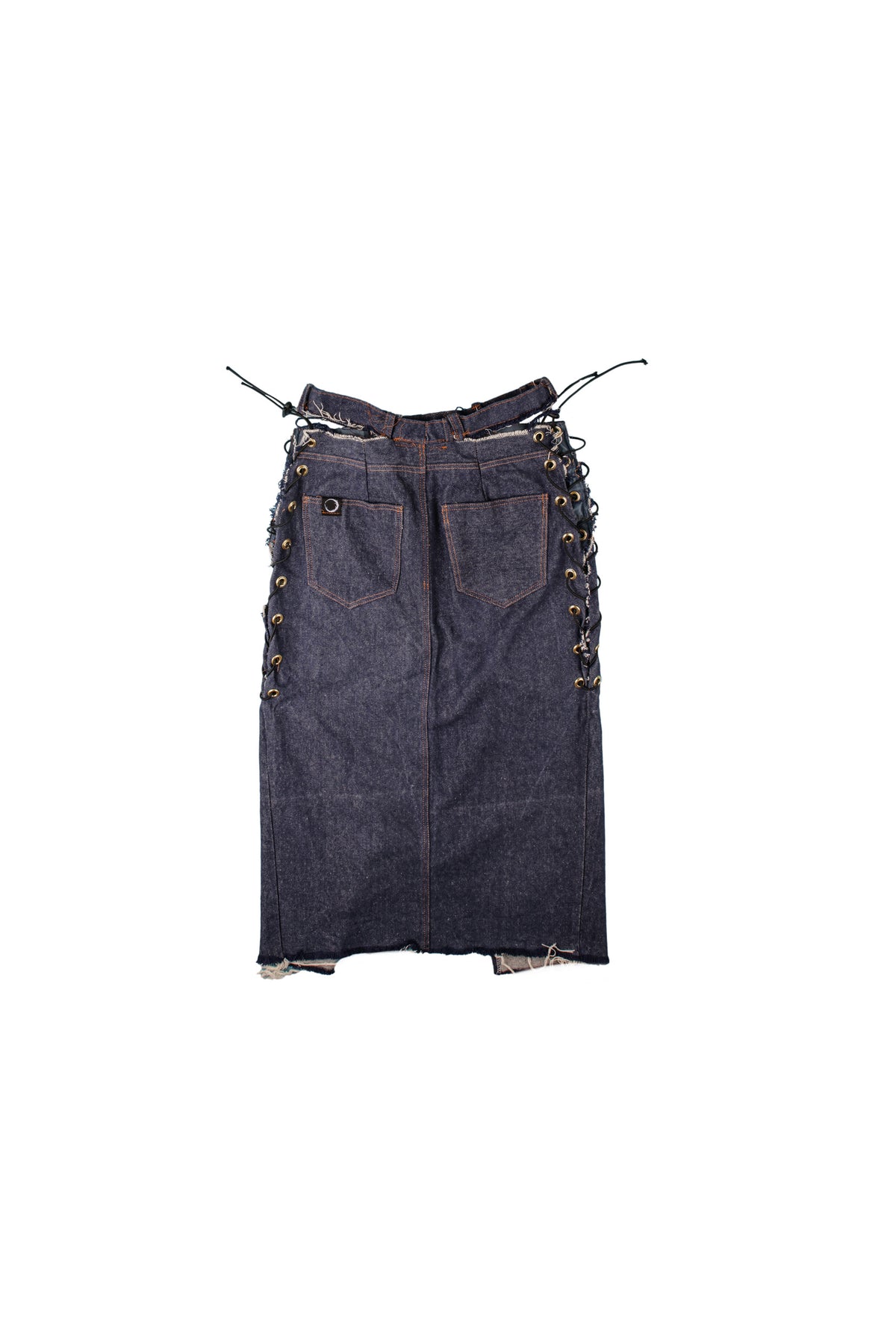 Deconstructed Laced Corset Denim Skirt