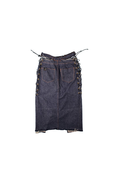 Deconstructed Laced Corset Denim Skirt