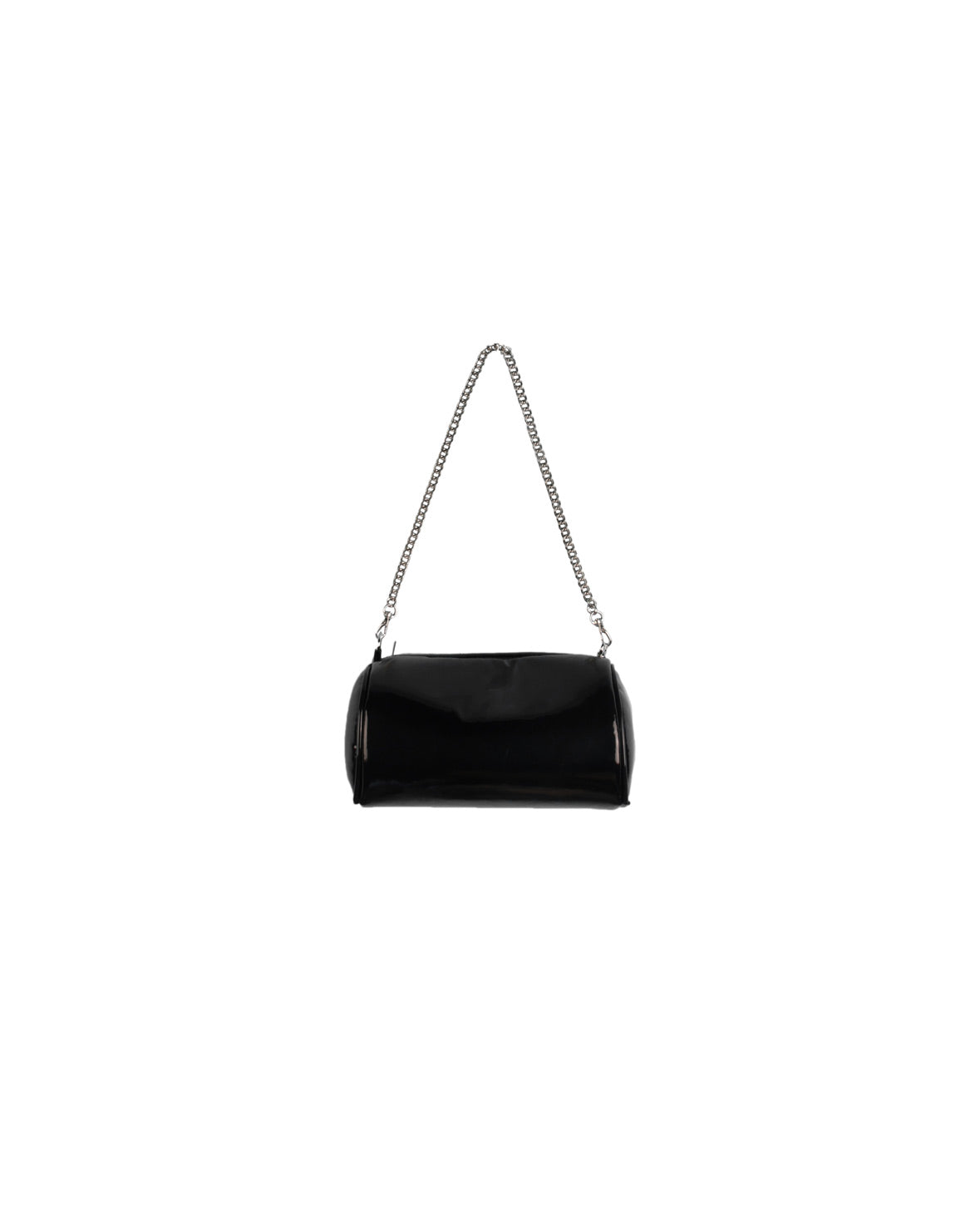 Shiny Black Mini Duffel Bag