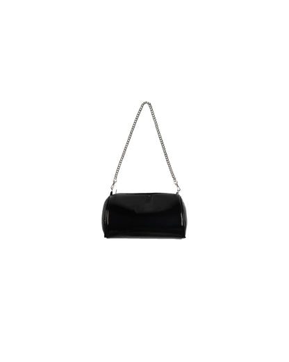 Shiny Black Mini Duffel Bag