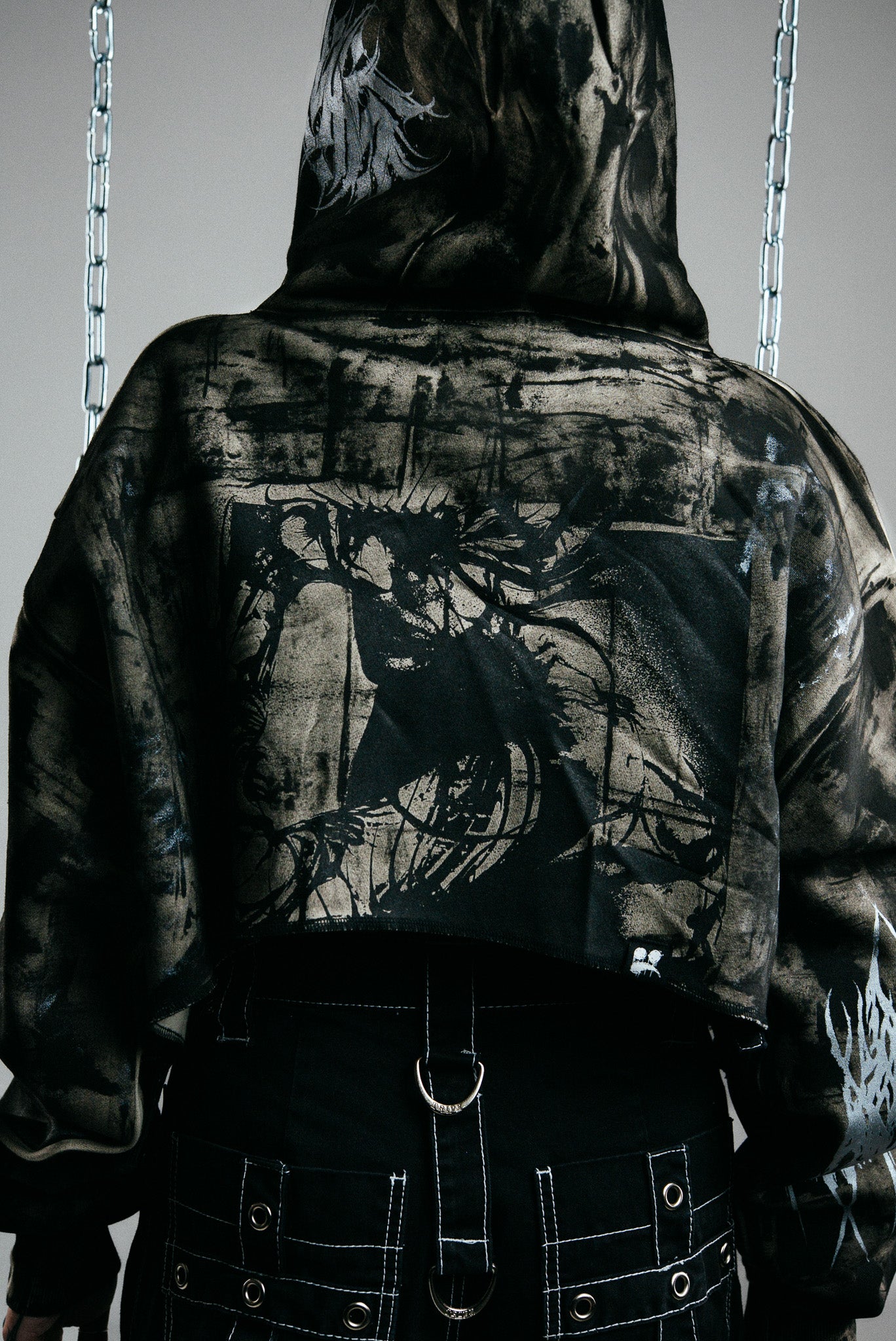 CROPPED REWORKED KINTSUGI HOODIE