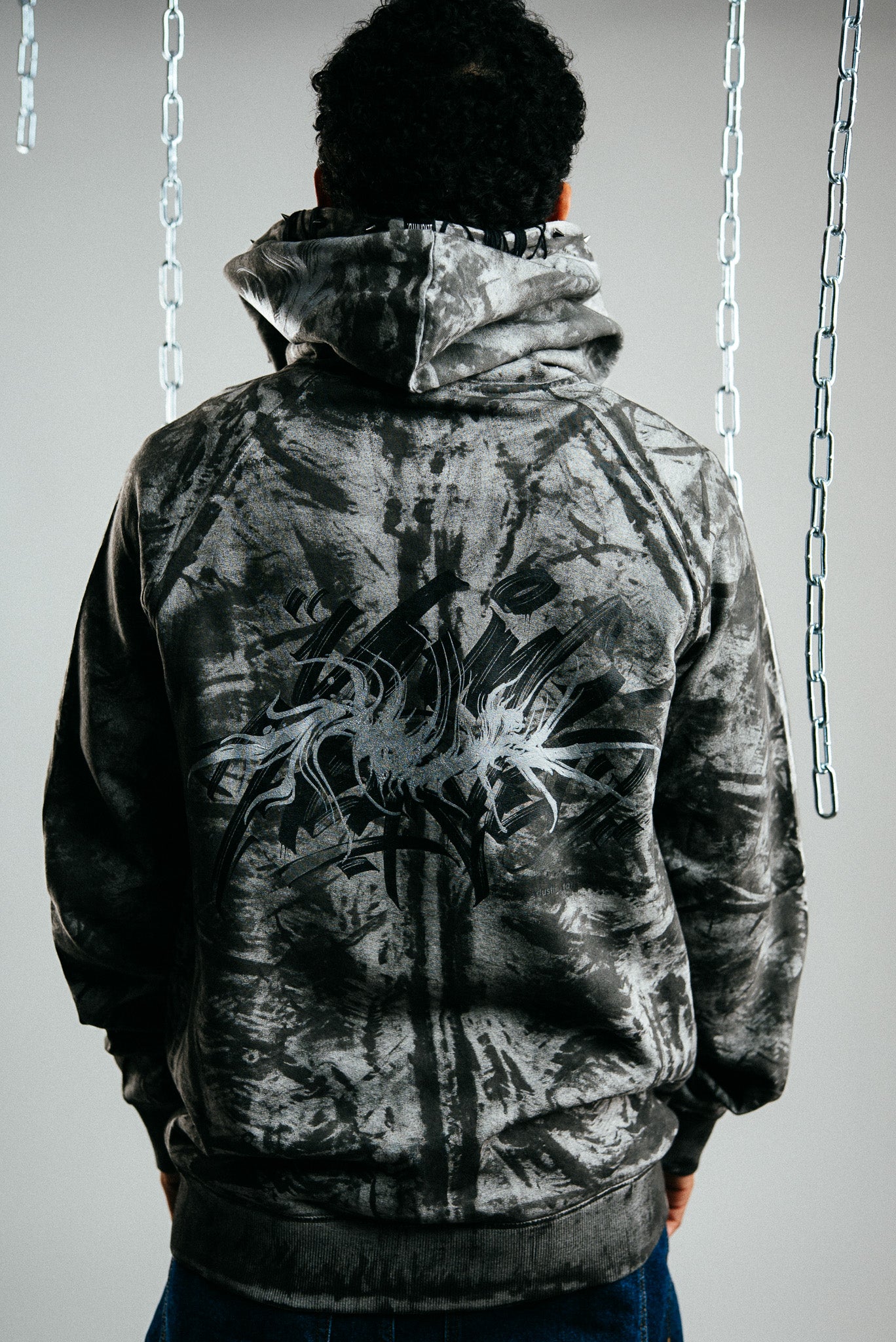 GREY REWORKED ZIP HOODIE