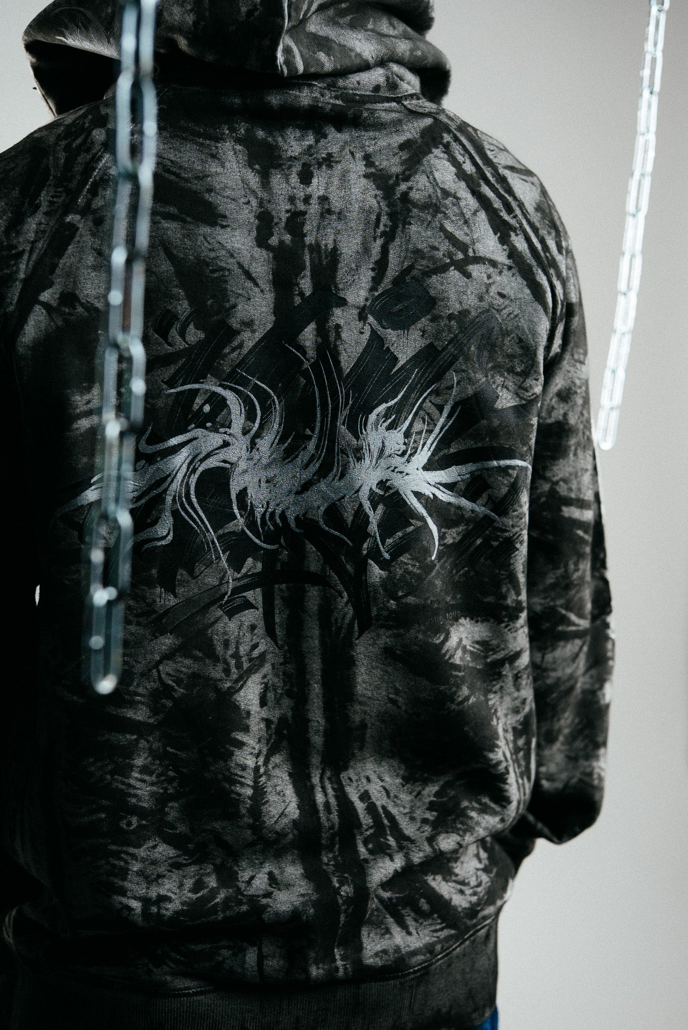 GREY REWORKED ZIP HOODIE