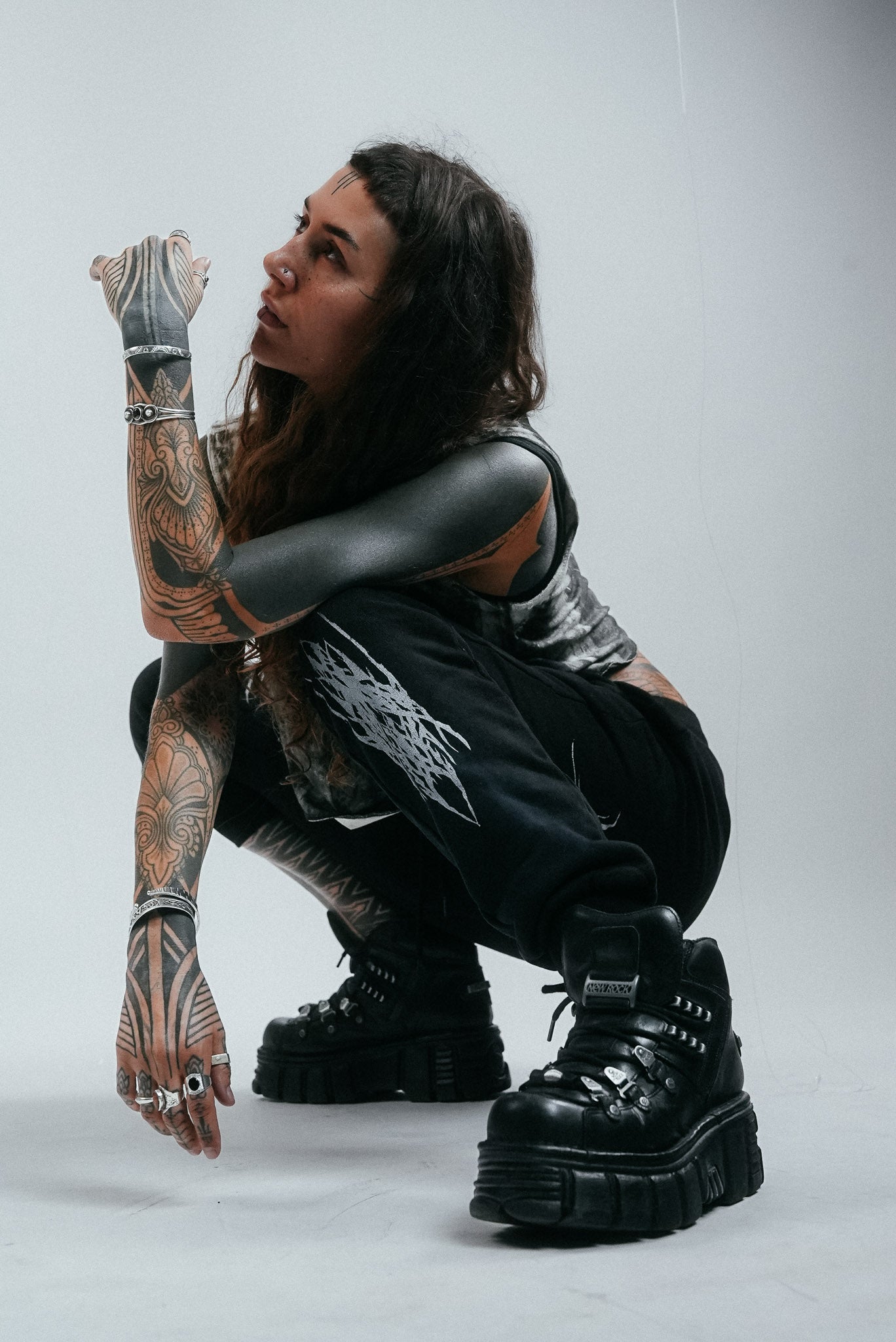 BLACK DARK BLEACH SWEATPANTS