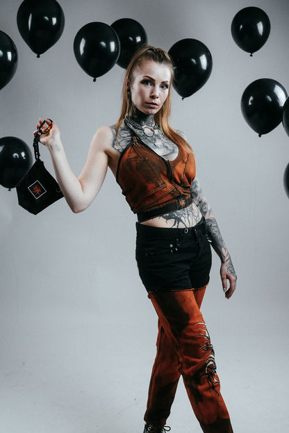 Orange bleached corset