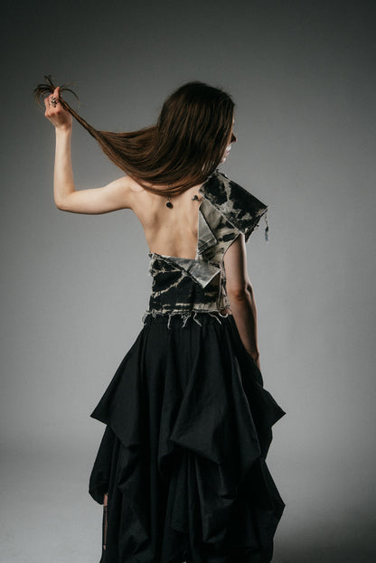 Asymmetrical Upcycled Mattress Cover Skirt