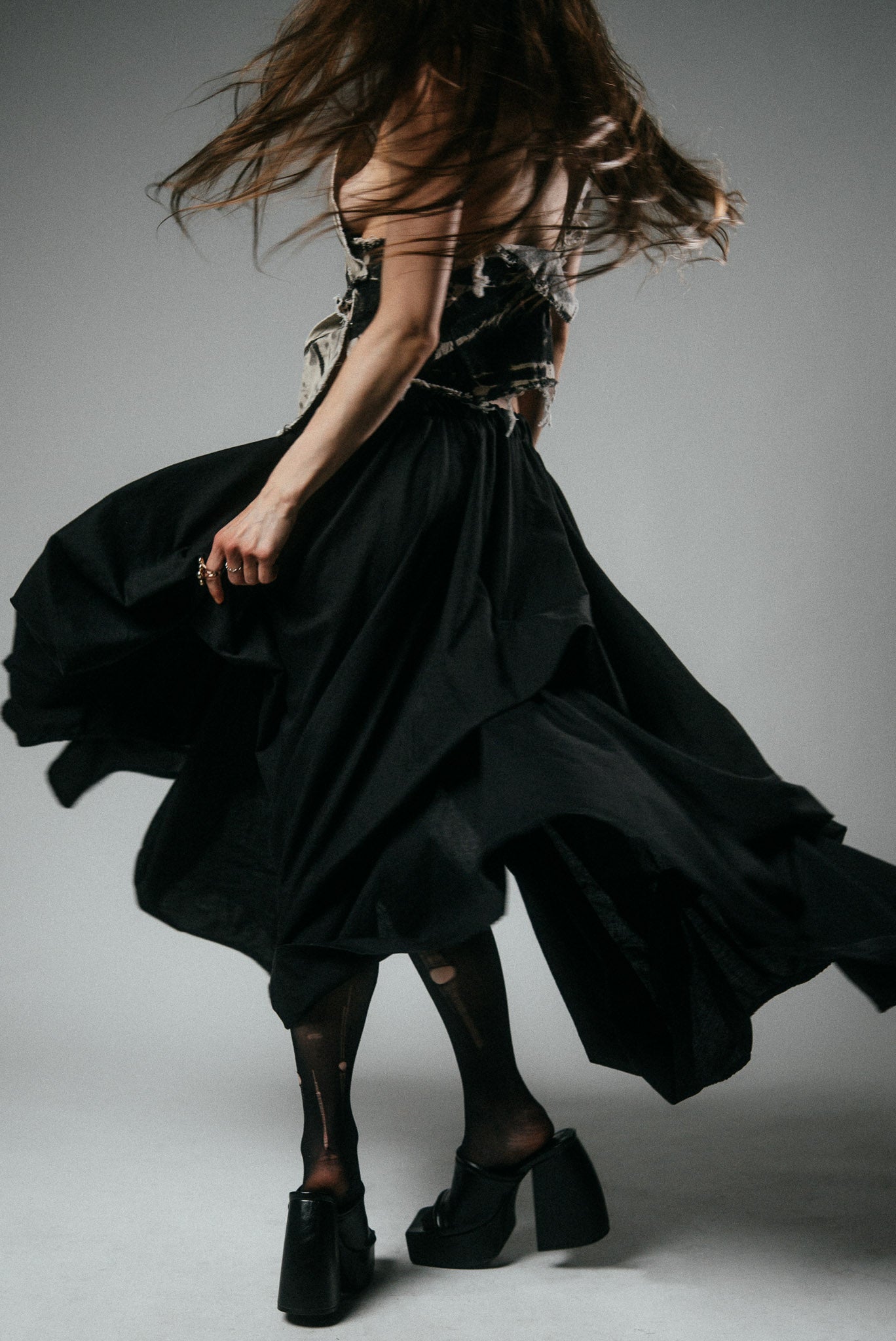 Asymmetrical Upcycled Mattress Cover Skirt