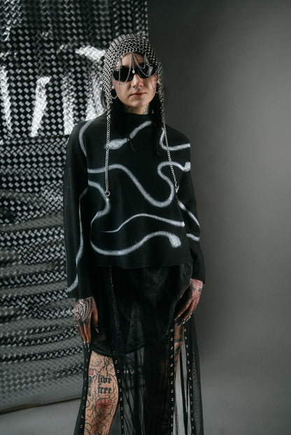 Snake Hand-Painted Sweatshirt