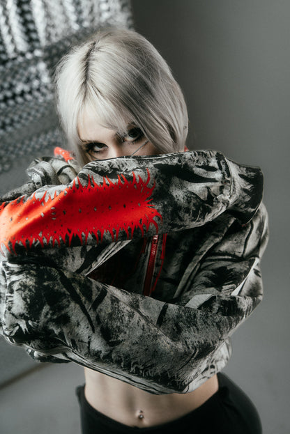 CROPPED NIKE ZIPPER HOODIE