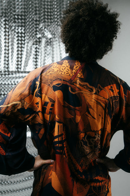 KEOP RUST EXTRA LONG KIMONO