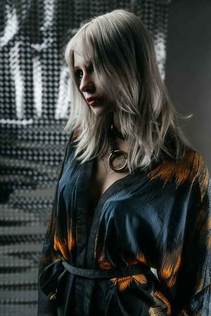 SHINOGA DARK EXTRA LONG KIMONO