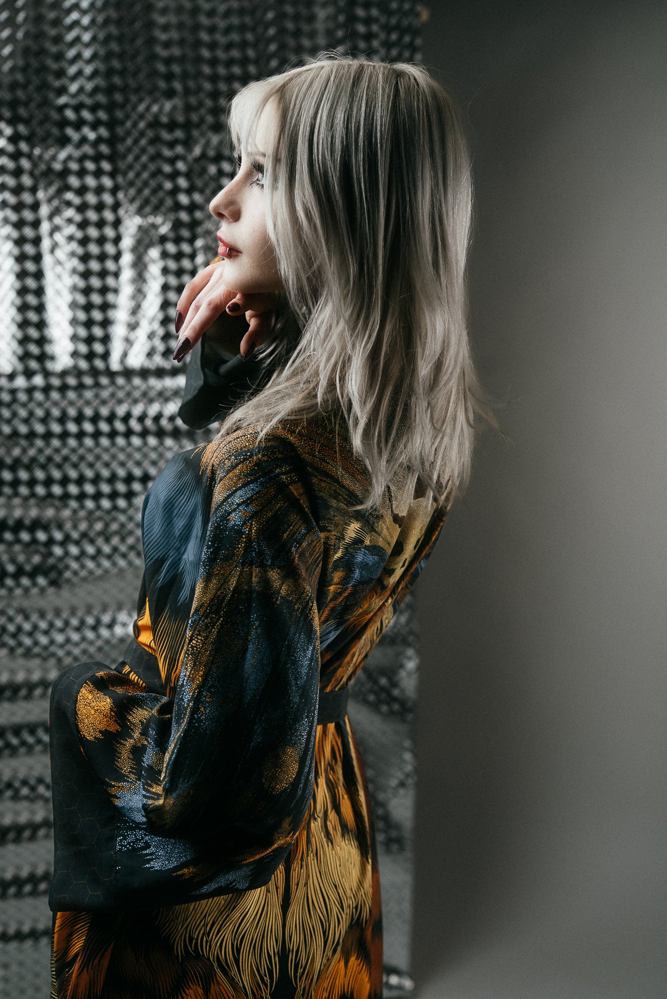 SHINOGA DARK EXTRA LONG KIMONO