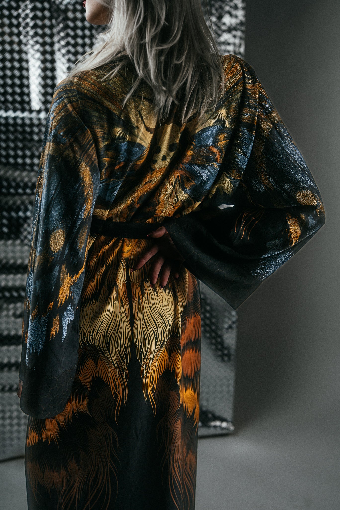 SHINOGA DARK EXTRA LONG KIMONO