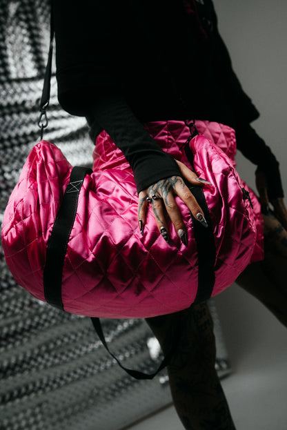 Pink quilted bag