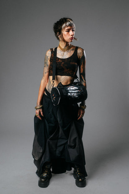 Clemm Lace-Bleached Cropped Tank Top
