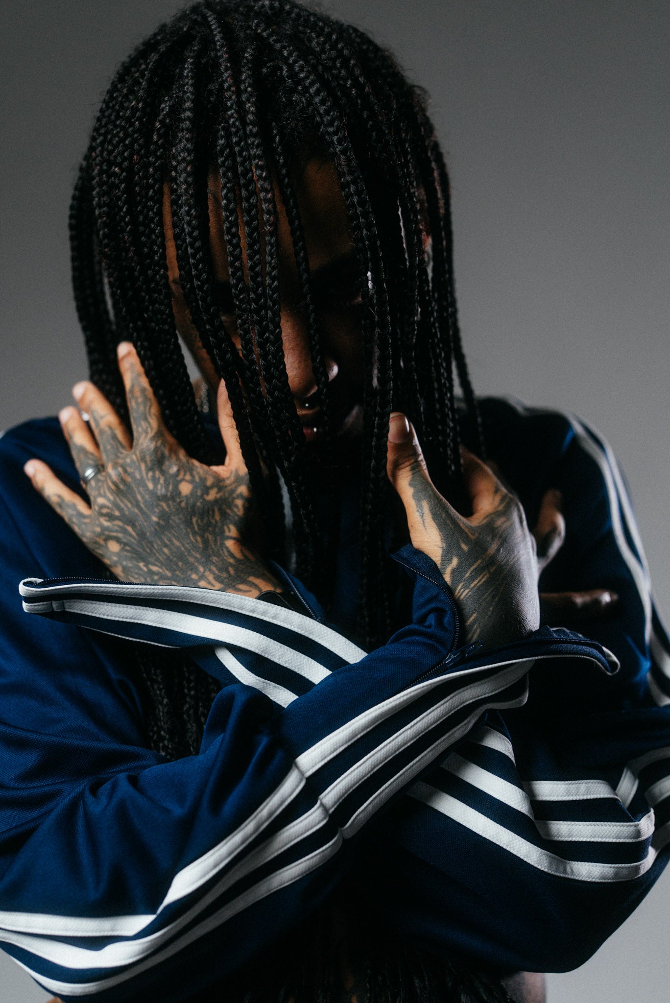 Upcycled Tracksuit Super-Cropped Jacket