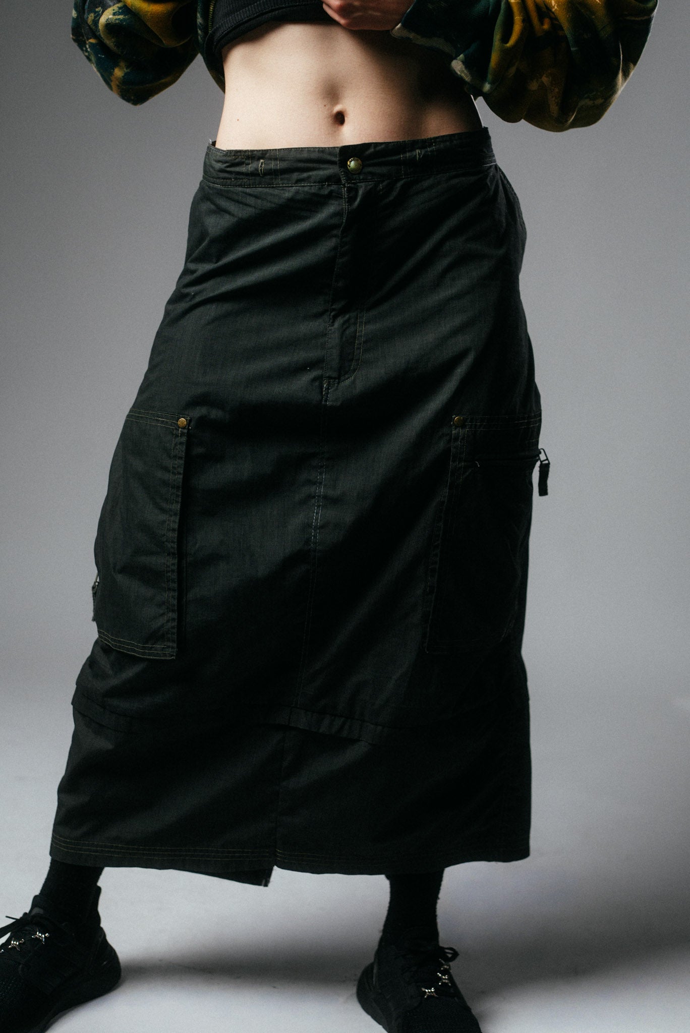Upcycled Baggy Cargo Maxi Skirt (Copy)