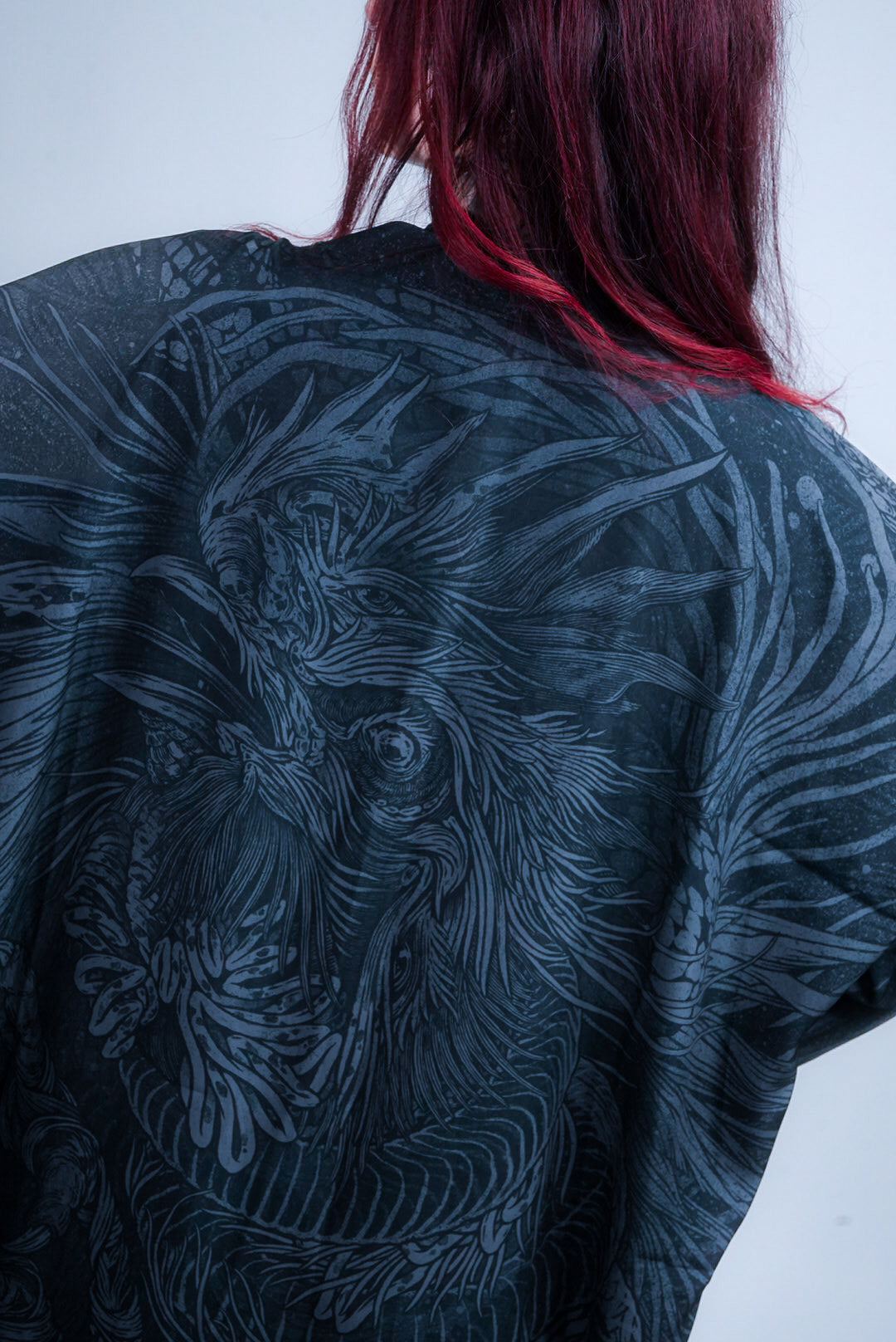 KUSEN BLACK EXTRA LONG KIMONO